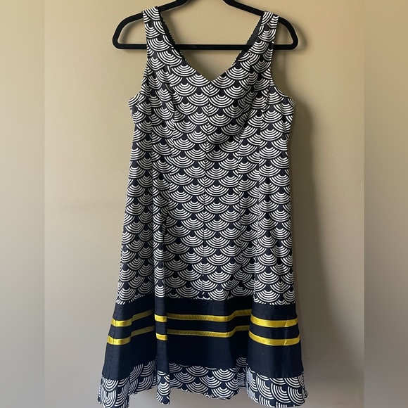 Nine West Black Art Deco Cocktail Dress - Size 12 - Picture 3 of 4